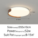 Walnut LED Ceiling Light Living Room Chandelier Ljojo - Modern Round Wooden Lamp Fixture