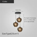 Modern Smoky Gray Glass Chandelier for Dining Kitchen Living Room Ljojo Nordic Pendant Light