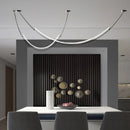 Nordic Line Black Chandelier: Modern LED Pendant Light for Dining Room by Ljojo
