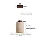 Ljojo LED Pendant Light Yellow Travertine Wood Hanging Lamp