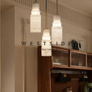 Ljojo Spanish Marble Pendant Light Triple-Head Brass Chandelier for Dining Table - Nordic LED Decor