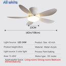 Modern LED Ceiling Fan with Remote Control: Resin Light for Home, Bedroom, Living Room - Ljojo