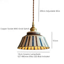Vintage LED Ceiling Chandelier Ceramic Copper Pendant Light Fixture for Bedroom - Ljojo