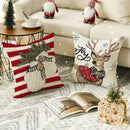 Ljojo Linen Christmas Pillow Cover Set 2024 - Snowman Elk Theme