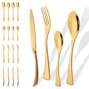 Ljojo 20-Piece Gold Stainless Steel Flatware Cutlery Set