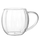 Ljojo 400ml Transparent Glass Cup with Vertical Ripple Design