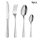 Ljojo 24-Piece Stainless Steel Silver Cutlery Set for Family, Hotel, and Restaurant