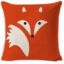 Ljojo Linen Fox Sofa Cushion Cover 50x50 Square Home Décor Pillowcase