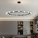 Nordic Ring Chandelier Smoky Gray Bubble Ball Lamp for Living Room by Ljojo