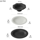 Ljojo Matte Striped Ceramic Plate Pasta Salad Soup Dessert Molecular Cuisine Tableware