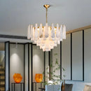 French Marble Pendant Light Modern Copper Chandelier LED Water Droplet for Home Decor by Ljojo