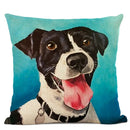 Cute Bulldog Hand-Painted Linen Pillowcase by Ljojo Teddy Collection