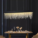 Ljojo Luxury Crystal Chandelier: Modern Dining Room Pendant Light Brushed Nickel Indoor Lighting
