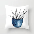 Blue Marble Geometric Cushion Cover 45x45cm for Home & Office Decor by Ljojo