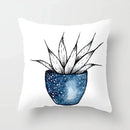 Blue Marble Geometric Cushion Cover 45x45cm for Home & Office Decor by Ljojo