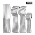 Ljojo 30-Piece Stainless Steel Cutlery Set - Ideal for Restaurants and Hotels