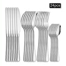 Ljojo 30-Piece Stainless Steel Cutlery Set - Ideal for Restaurants and Hotels