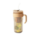 Ljojo 550ML Glass Sports Water Bottle with Straw - Large Capacity Cute Outdoor Travel Cup