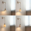 IWHD Japan Style Ceramic LED Wall Sconce with Adjustable Copper Arm for Bedroom and Bathroom - Nordic Modern Wandlamp by Ljojo