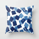 Blue Marble Geometric Cushion Cover 45x45cm for Home & Office Decor by Ljojo