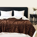 Ljojo Leopard Print Flannel Nap Blanket, Warm for Autumn/Winter