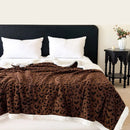Ljojo Leopard Print Flannel Nap Blanket, Warm for Autumn/Winter
