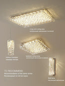 Ljojo Modern Gold Crystal Chandelier Ceiling Lamp for Dining Living Bedroom Island Decor