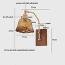 Ljojo LED Glass & Wood Wall Lamp for Living Room Bedroom, Pull Chain Switch