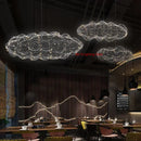 Iron Mesh Cloud Pendant Light Industrial Loft Chandelier for Bedroom Staircase Corridor by Ljojo