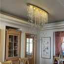 Ljojo LED Crystal Chandelier, Luxury Oval Design for Dining, Living, Restaurant, Shop