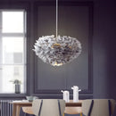 Gray Feather Bedside Lamp for Ljojo Nordic Minimalist Girl's Bedroom