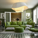 LED Pendant Light Modern Cream Fabric Chandelier for Living Room - Ljojo