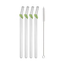 Ljojo 200*8mm Leaf Glass Straws for Smoothie Cocktail Coffee Juice Drinks