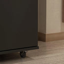 Ljojo™ 8-Tier Tall Shoe Storage Cabinet with Wheels and 2 Doors, Wood Shoe Rack
