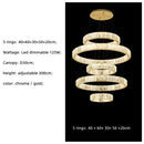 Ljojo Luxury K9 Crystal Led Pendant Lights - Gold/Chrome Steel Lustre Hanging Lamp