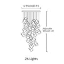 Gold Glass Pendant Light Cube LED Hanging Lamp for Bedroom Living Room | Ljojo