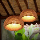 Bamboo Pendant Lamps Hand Knitted Chinese Style Weaving Hanging Lamps 26cm - Restaurant Home Decor Lighting Fixtures