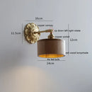 Ljojo LED Wall Sconce Switch Light Walnut Ash Wood Copper Arm Lampara Pared