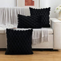Geometric Gray Plush Pillow Covers for Couch Bed Sofa by Ljojo