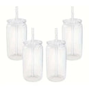 Ljojo 16oz Frosted Straw Water Bottle Bamboo Lid Iced Coffee Cup Reusable Drinkware