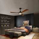 Ljojo 52" Black Retro Ceiling Fan Light Control Home Bedroom Lounge Outdoor