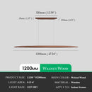Medieval Bauhaus Walnut Wood Linear LED Pendant Lights for Living Room by Ljojo