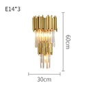 Ljojo Luxury Crystal LED Wall Light Gold Stainless Steel Bedroom Home Decor