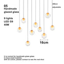 Ljojo Bubble Pendant Light Fixture Colored Glass Modern LED Dimmable Atmosphere Lighting