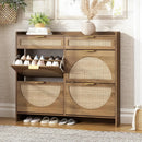 Rattan Shoe Storage Cabinet with 4 Flip Drawers & 2 Drawers by Ljojo™