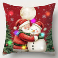 Ljojo LED Christmas Pillowcase with Santa Claus Snowman Reindeer Pattern