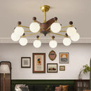 French Linen Chandelier for Dining Room Study Bedroom | Adjustable Wabi Sabi Pendant Light by Ljojo