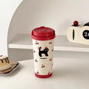 Ljojo 500ml Stainless Steel Insulated Tumbler with Straw - Cute Thermal Cup