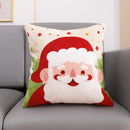 Embroidered Santa Deer Snowflake Pillow Cover 45x45cm for Sofa Bed by Ljojo
