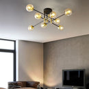 Ljojo LED Gold Black Chandelier for Bedroom Living Room - Creative Ceiling Pendant Light